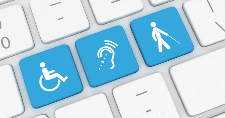 Europejski Akt o Dostępności (EAA) w Polsce: Kompleksowy Przewodnik dla E-commerce - zdjęcie klawiatury z ikonami dostępności dla osób z niepełnosprawnością